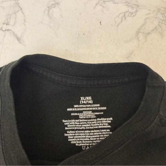 Girls Short Sleeve T Shirt Sz XL 14/16 Current Mood Emoji Black Pullover Tee​ - Picture 4 of 4